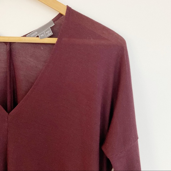 Vince Double V Neck Long Sleeve Tunic Knit Top - Picture 8 of 11